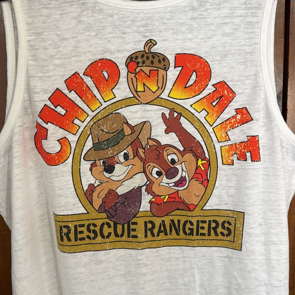 Chip 'n Dale Rescue Rangers White Tank Top - Picture 2 of 3